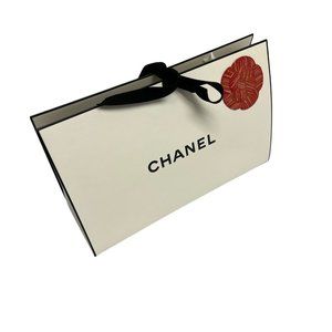 3 (Three)Empty Chanel Gift Bags Ribbon Tie Black Sack